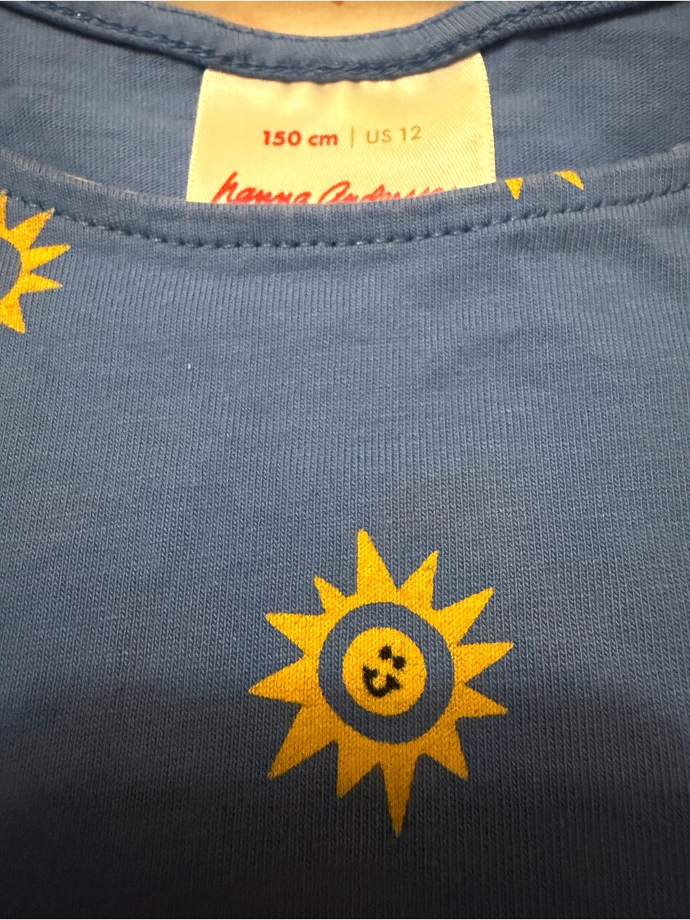 Hanna Andersson Blue Dress with Yellow Sun Print - Picture 3 of 3